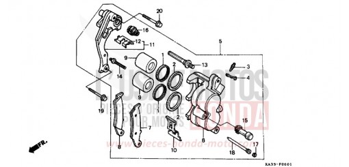 FRONT BRAKE CALIPER (2) CR125RJ de 1988